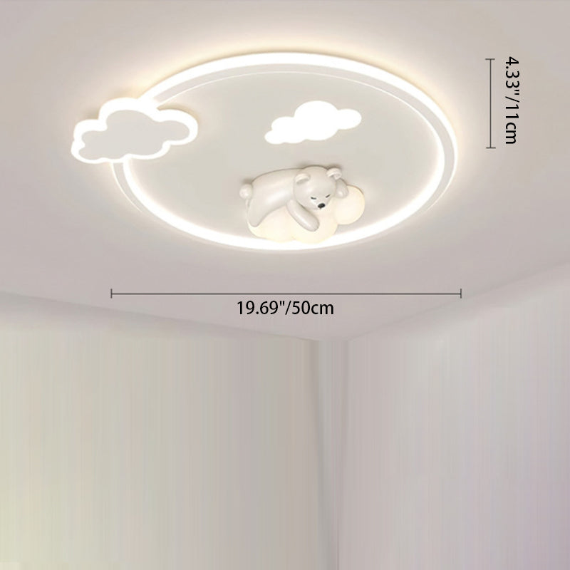 Plafonnier LED encastré rond en fer et aluminium nordique contemporain pour chambre à coucher 