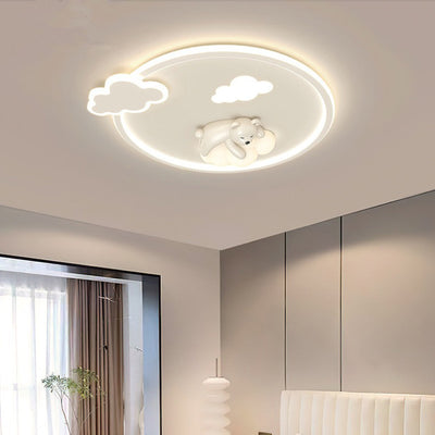 Plafonnier LED encastré rond en fer et aluminium nordique contemporain pour chambre à coucher 