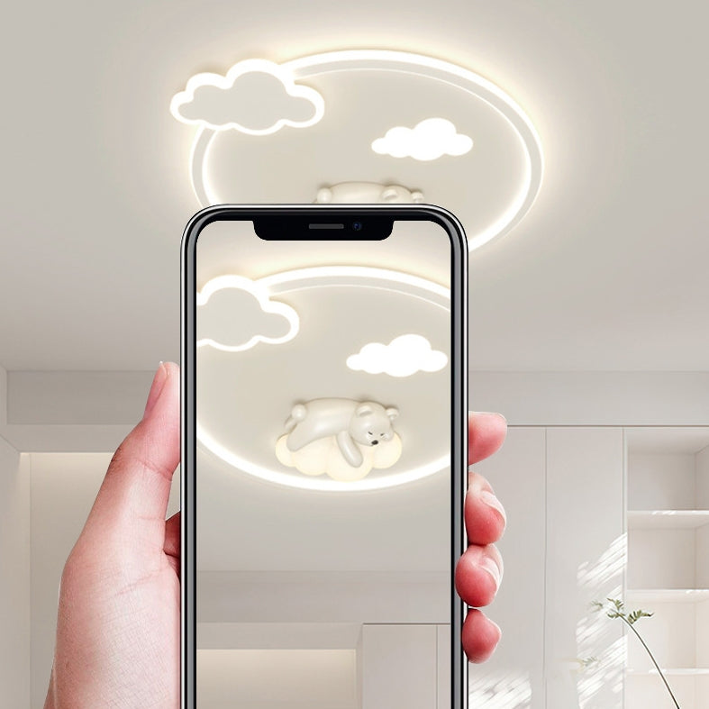 Plafonnier LED encastré rond en fer et aluminium nordique contemporain pour chambre à coucher 