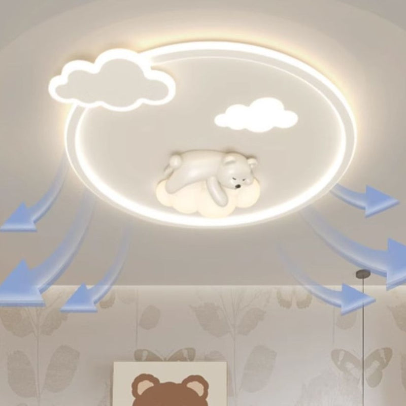 Plafonnier LED encastré rond en fer et aluminium nordique contemporain pour chambre à coucher 