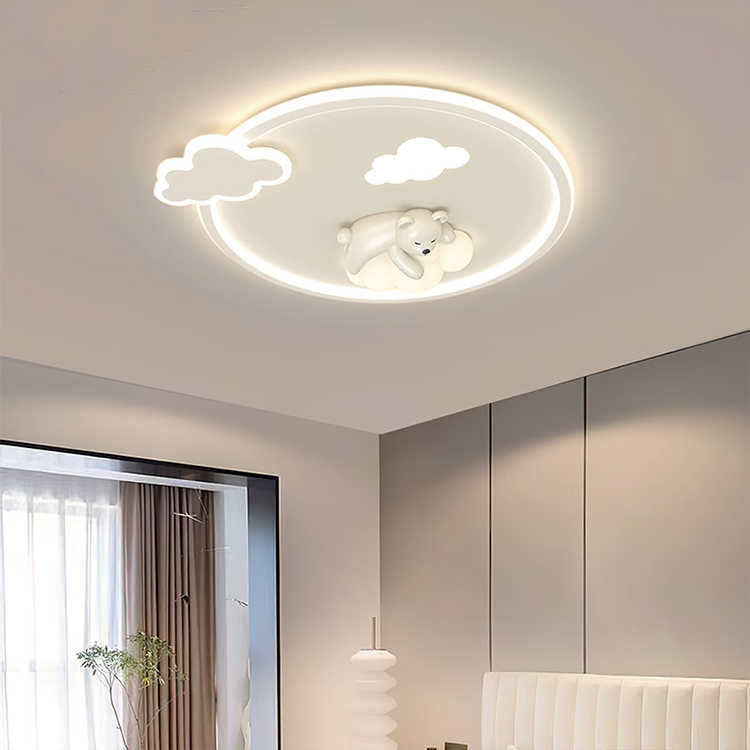 Plafonnier LED encastré rond en fer et aluminium nordique contemporain pour chambre à coucher 