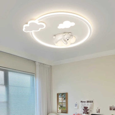 Plafonnier LED encastré rond en fer et aluminium nordique contemporain pour chambre à coucher 