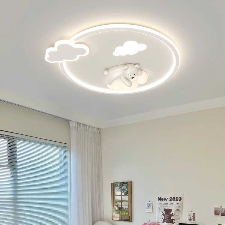 Plafonnier LED encastré rond en fer et aluminium nordique contemporain pour chambre à coucher 
