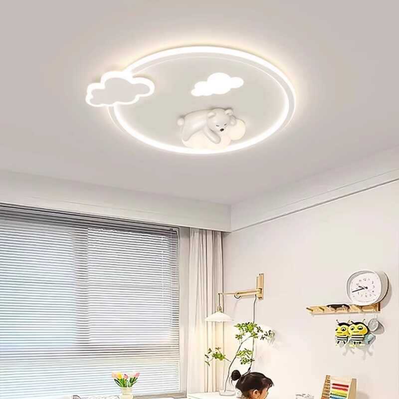 Plafonnier LED encastré rond en fer et aluminium nordique contemporain pour chambre à coucher 