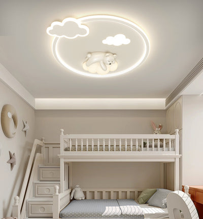 Plafonnier LED encastré rond en fer et aluminium nordique contemporain pour chambre à coucher 