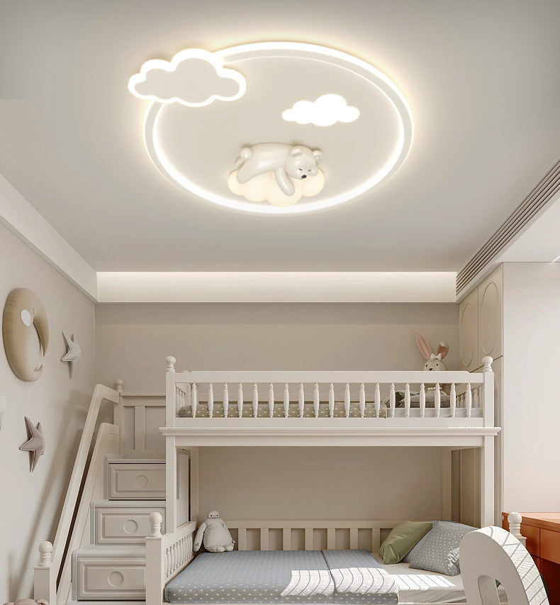 Plafonnier LED encastré rond en fer et aluminium nordique contemporain pour chambre à coucher 