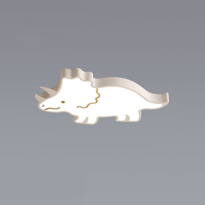 Luz de techo LED montada al ras con pantalla de dinosaurio de hardware ABS creativo contemporáneo para dormitorio 