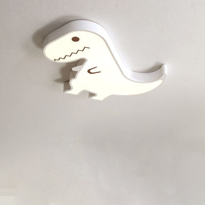 Luz de techo LED montada al ras con pantalla de dinosaurio de hardware ABS creativo contemporáneo para dormitorio 