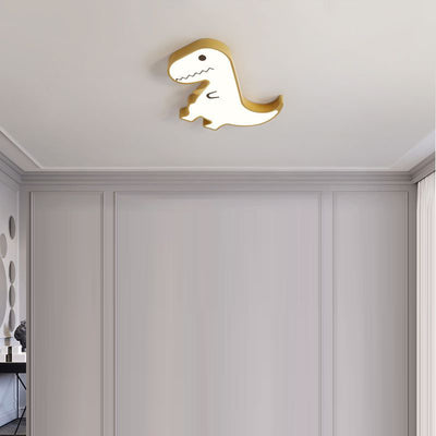 Luz de techo LED montada al ras con pantalla de dinosaurio de hardware ABS creativo contemporáneo para dormitorio 