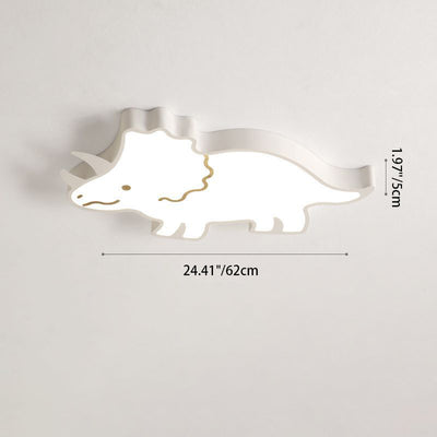 Luz de techo LED montada al ras con pantalla de dinosaurio de hardware ABS creativo contemporáneo para dormitorio 