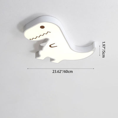 Luz de techo LED montada al ras con pantalla de dinosaurio de hardware ABS creativo contemporáneo para dormitorio 