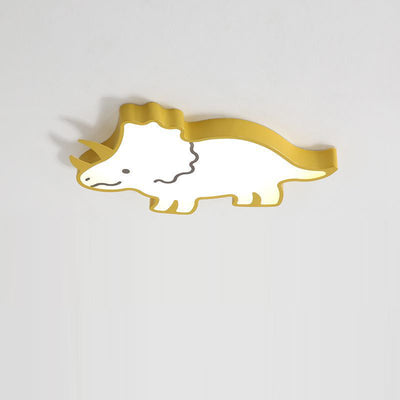 Luz de techo LED montada al ras con pantalla de dinosaurio de hardware ABS creativo contemporáneo para dormitorio 