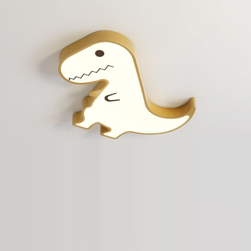 Luz de techo LED montada al ras con pantalla de dinosaurio de hardware ABS creativo contemporáneo para dormitorio 