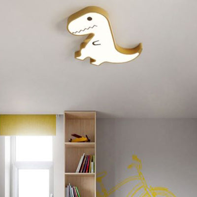 Luz de techo LED montada al ras con pantalla de dinosaurio de hardware ABS creativo contemporáneo para dormitorio 