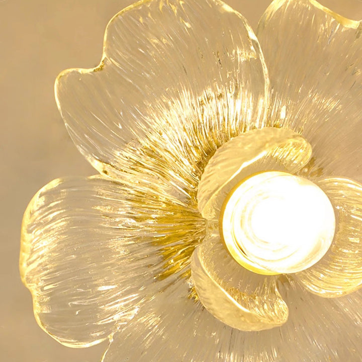Traditional Vintage Resin Floral Shade Hardware 1-Light Semi-Flush Mount Ceiling Light For Living Room