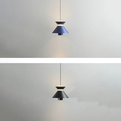 Zeitgenössische nordische Eisen-Aluminium-geometrische halbkonische LED-hebebare Pendelleuchte für das Schlafzimmer 