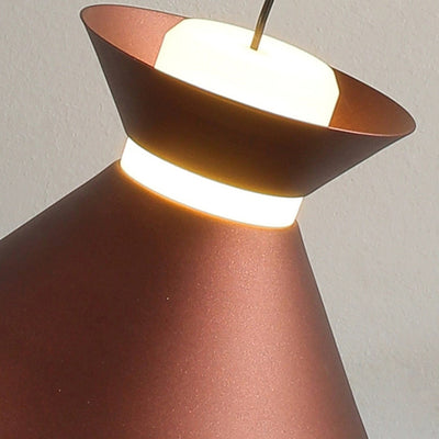 Zeitgenössische nordische Eisen-Aluminium-geometrische halbkonische LED-hebebare Pendelleuchte für das Schlafzimmer 
