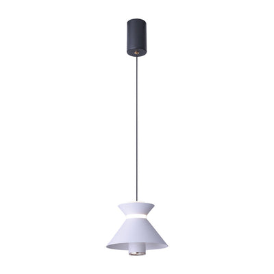 Zeitgenössische nordische Eisen-Aluminium-geometrische halbkonische LED-hebebare Pendelleuchte für das Schlafzimmer 