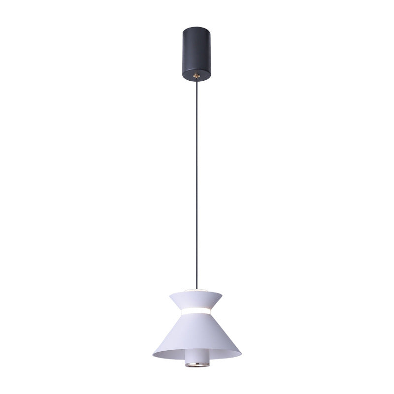 Zeitgenössische nordische Eisen-Aluminium-geometrische halbkonische LED-hebebare Pendelleuchte für das Schlafzimmer 