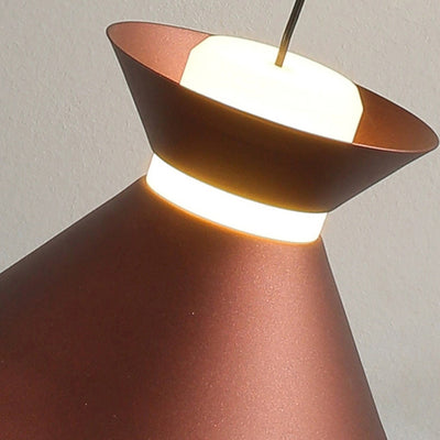 Zeitgenössische nordische Eisen-Aluminium-geometrische halbkonische LED-hebebare Pendelleuchte für das Schlafzimmer 