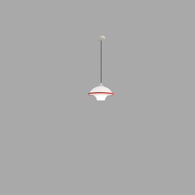 Zeitgenössische nordische Eisen-Glas-Fliegende-Untertasse-Schirm LED Pendelleuchte für das Schlafzimmer 