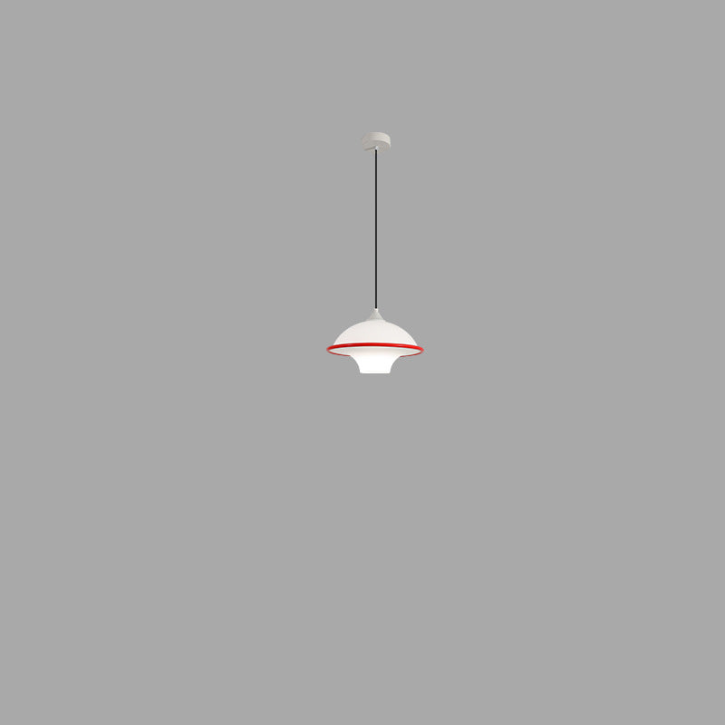 Zeitgenössische nordische Eisen-Glas-Fliegende-Untertasse-Schirm LED Pendelleuchte für das Schlafzimmer 