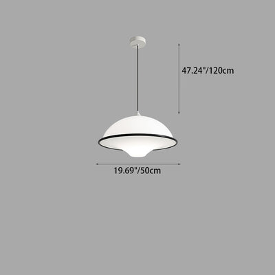 Zeitgenössische nordische Eisen-Glas-Fliegende-Untertasse-Schirm LED Pendelleuchte für das Schlafzimmer 