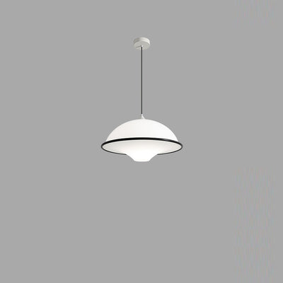 Zeitgenössische nordische Eisen-Glas-Fliegende-Untertasse-Schirm LED Pendelleuchte für das Schlafzimmer 