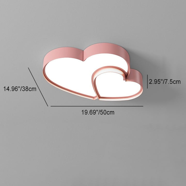 Zeitgenössische skandinavische Eisen-Acryl-Stern-Herzform LED Deckenleuchte für das Wohnzimmer 
