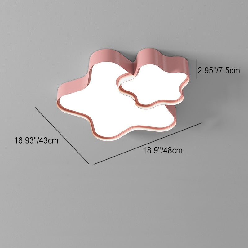 Zeitgenössische skandinavische Eisen-Acryl-Stern-Herzform LED Deckenleuchte für das Wohnzimmer 