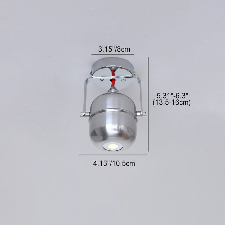 Modern Minimalist Iron Cylinder 1-Light Adjustable Spotlight Semi-Flush Mount Ceiling Light For Living Room