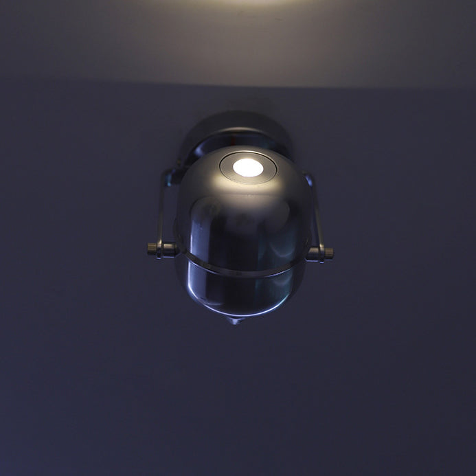Modern Minimalist Iron Cylinder 1-Light Adjustable Spotlight Semi-Flush Mount Ceiling Light For Living Room
