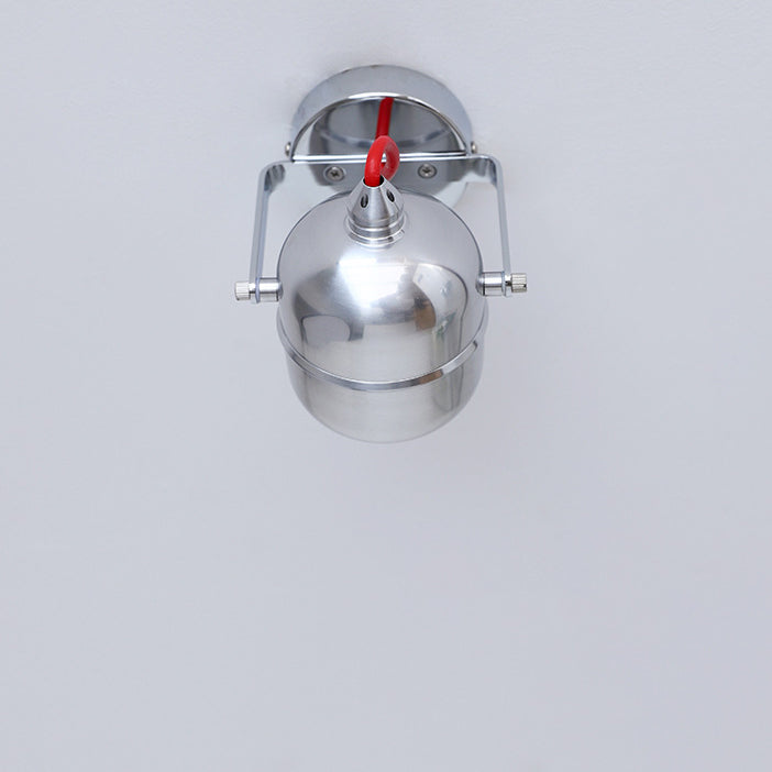 Modern Minimalist Iron Cylinder 1-Light Adjustable Spotlight Semi-Flush Mount Ceiling Light For Living Room