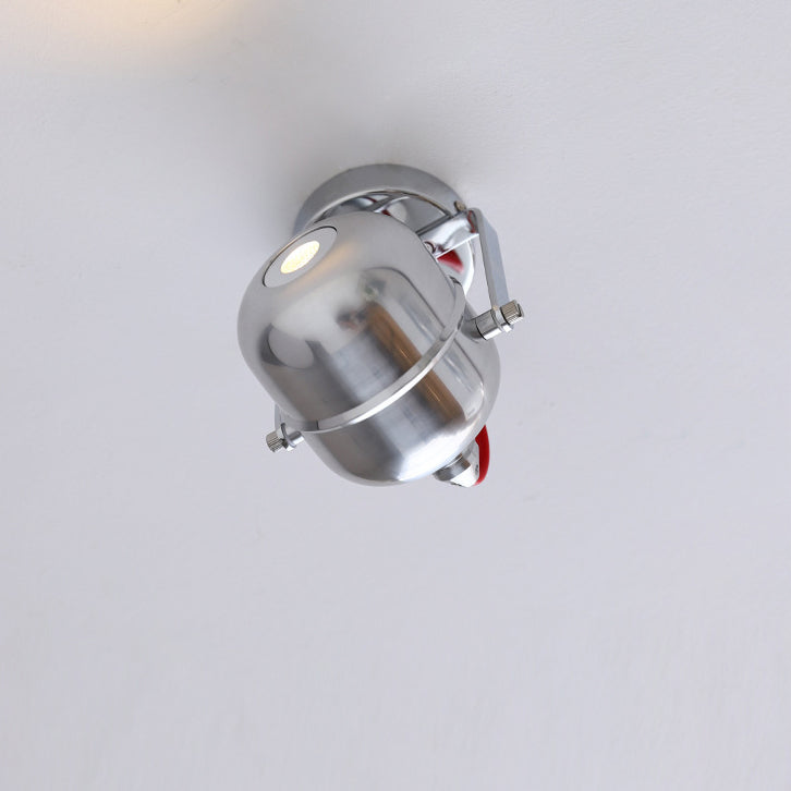 Modern Minimalist Iron Cylinder 1-Light Adjustable Spotlight Semi-Flush Mount Ceiling Light For Living Room