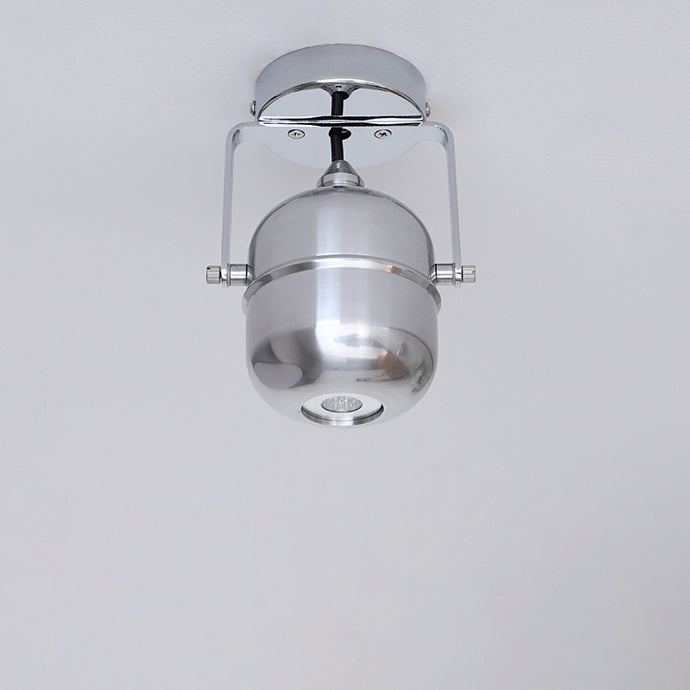 Modern Minimalist Iron Cylinder 1-Light Adjustable Spotlight Semi-Flush Mount Ceiling Light For Living Room