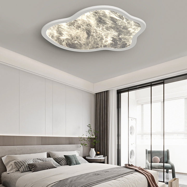 مصباح سقف LED بتصميم حديث من الألومنيوم مع ظل سحابة من الأكريليك الكريستالي للغرفة المعيشة 