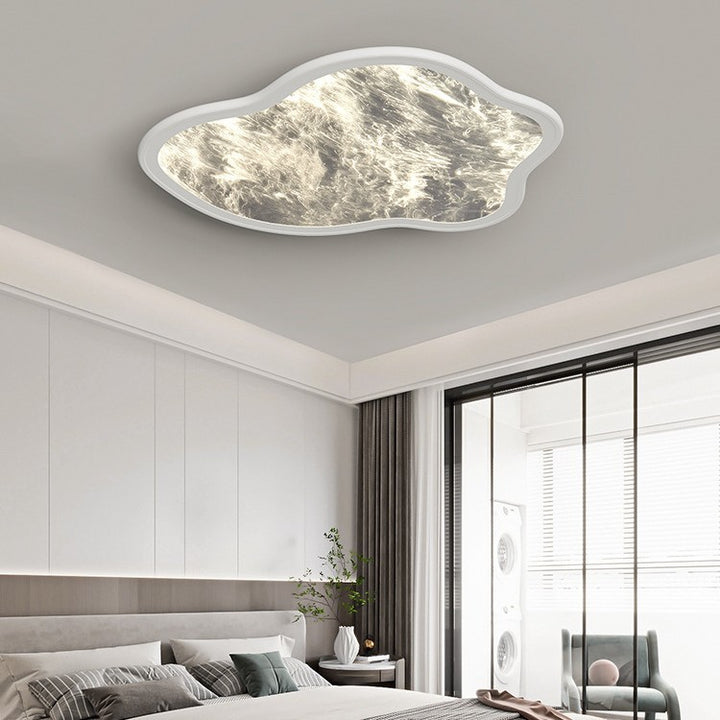 مصباح سقف LED بتصميم حديث من الألومنيوم مع ظل سحابة من الأكريليك الكريستالي للغرفة المعيشة 