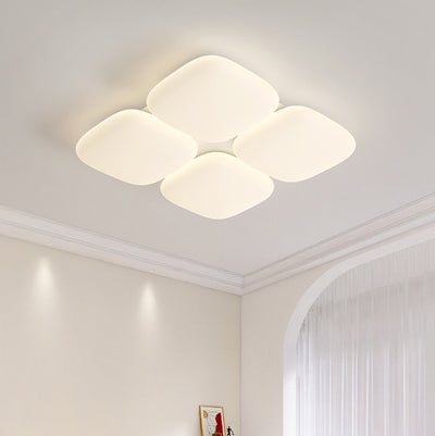 Modern Minimalist Iron PE Geometric Square LED Flush Mount Ceiling Light For Living Room