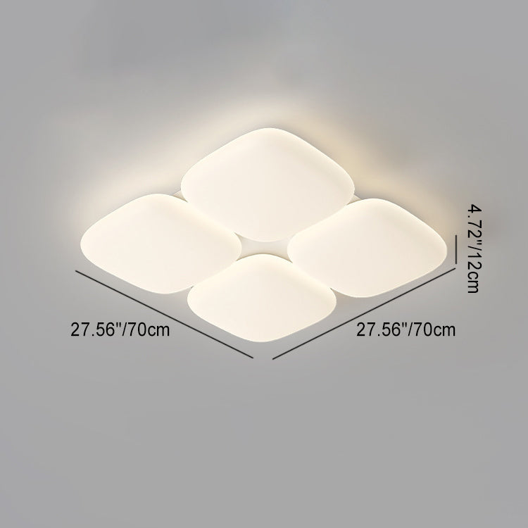 Modern Minimalist Iron PE Geometric Square LED Flush Mount Ceiling Light For Living Room