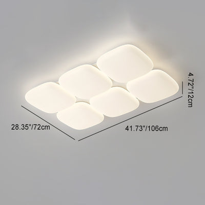 Modern Minimalist Iron PE Geometric Square LED Flush Mount Ceiling Light For Living Room