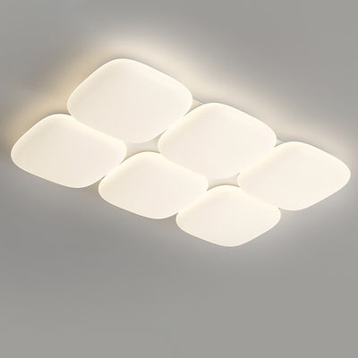 Modern Minimalist Iron PE Geometric Square LED Flush Mount Ceiling Light For Living Room