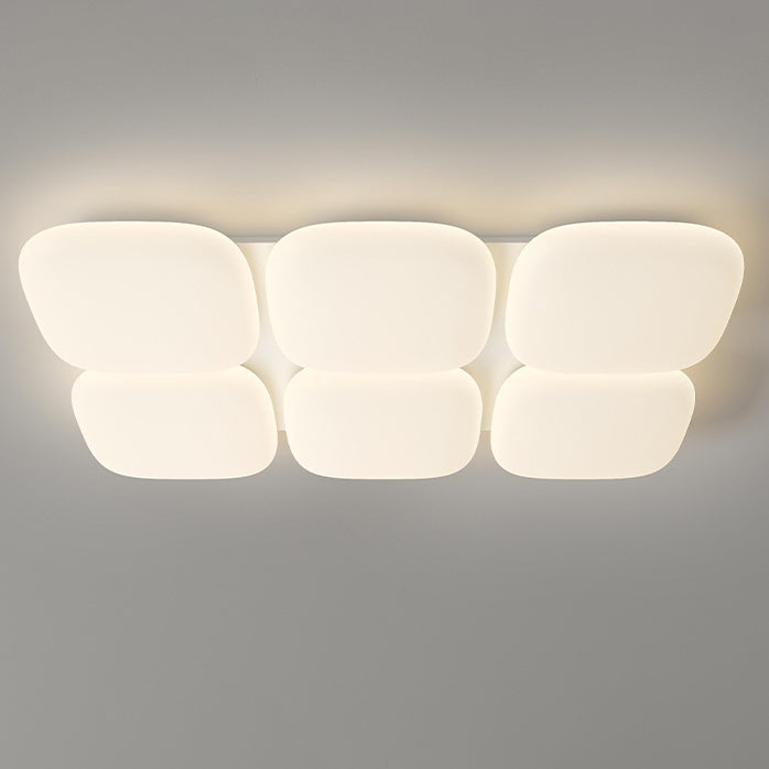 Modern Minimalist Iron PE Geometric Square LED Flush Mount Ceiling Light For Living Room