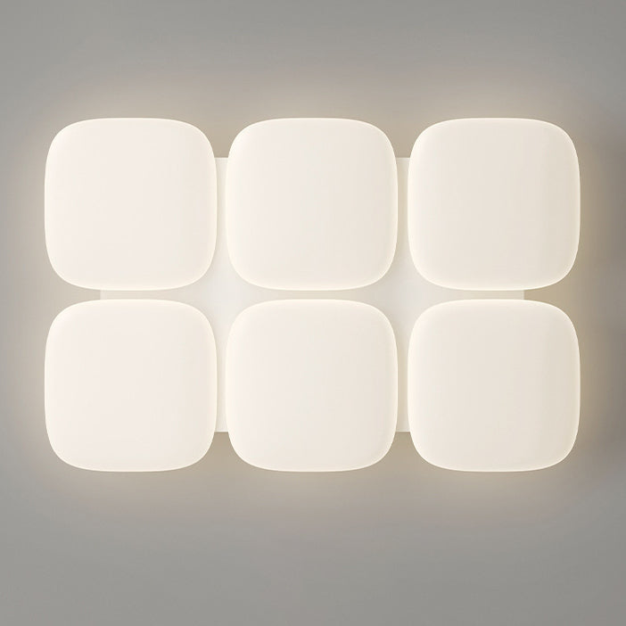 Modern Minimalist Iron PE Geometric Square LED Flush Mount Ceiling Light For Living Room