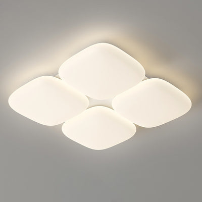 Modern Minimalist Iron PE Geometric Square LED Flush Mount Ceiling Light For Living Room