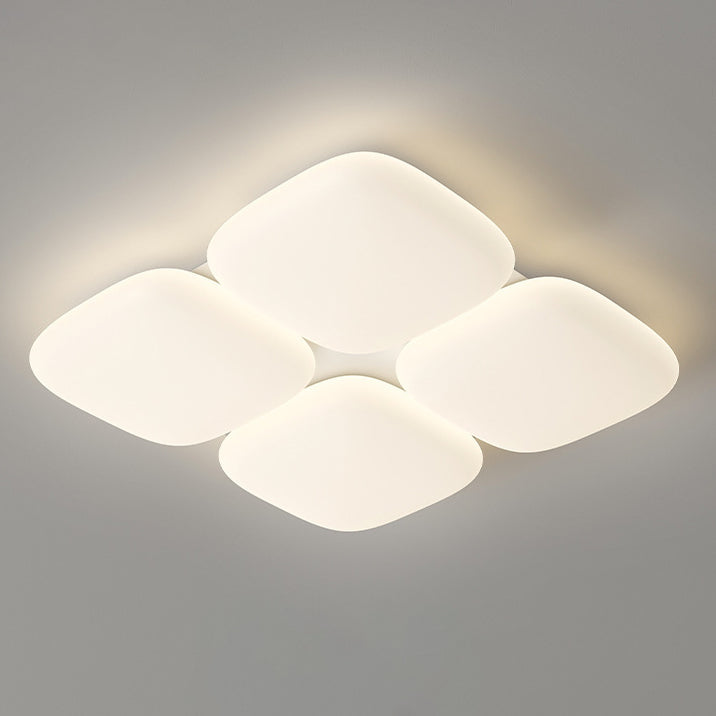 Modern Minimalist Iron PE Geometric Square LED Flush Mount Ceiling Light For Living Room
