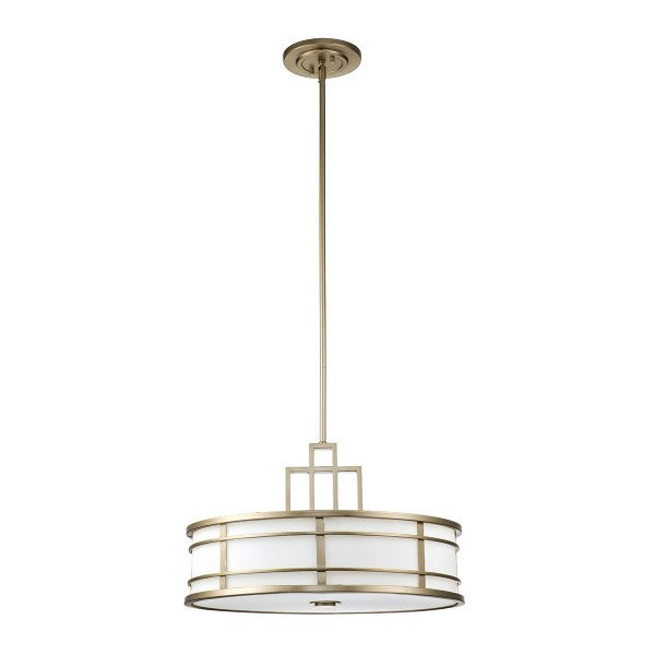 Moderner Luxus Geometrische Trommel Messing Finish Geriffelte Glasschirm 3-Licht Kronleuchter Für Wohnzimmer 