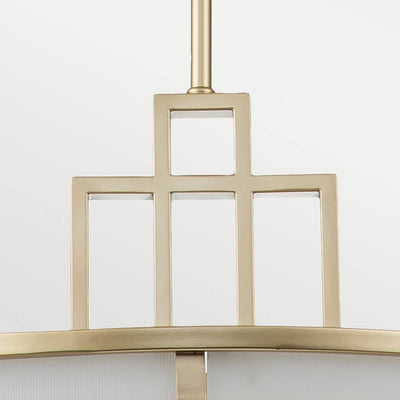 Moderner Luxus Geometrische Trommel Messing Finish Geriffelte Glasschirm 3-Licht Kronleuchter Für Wohnzimmer 