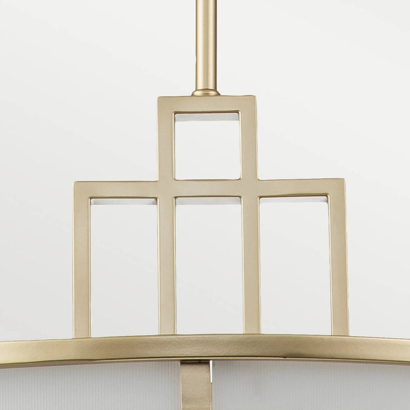 Moderner Luxus Geometrische Trommel Messing Finish Geriffelte Glasschirm 3-Licht Kronleuchter Für Wohnzimmer 