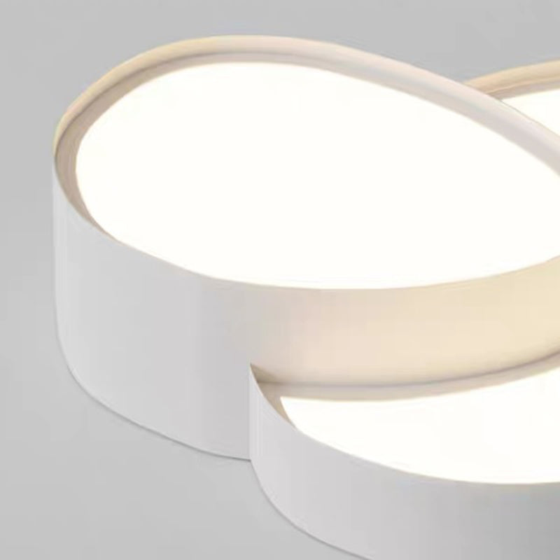 Moderne schlichte LED-Deckenleuchte aus Acryl und Eisen in Kieselstein-Optik für das Wohnzimmer 