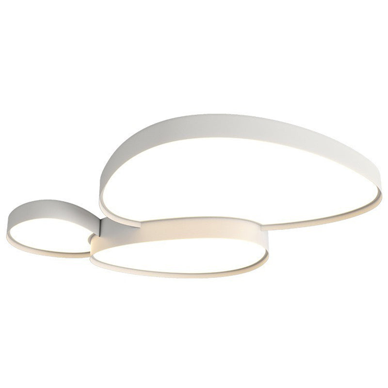 Moderne schlichte LED-Deckenleuchte aus Acryl und Eisen in Kieselstein-Optik für das Wohnzimmer 